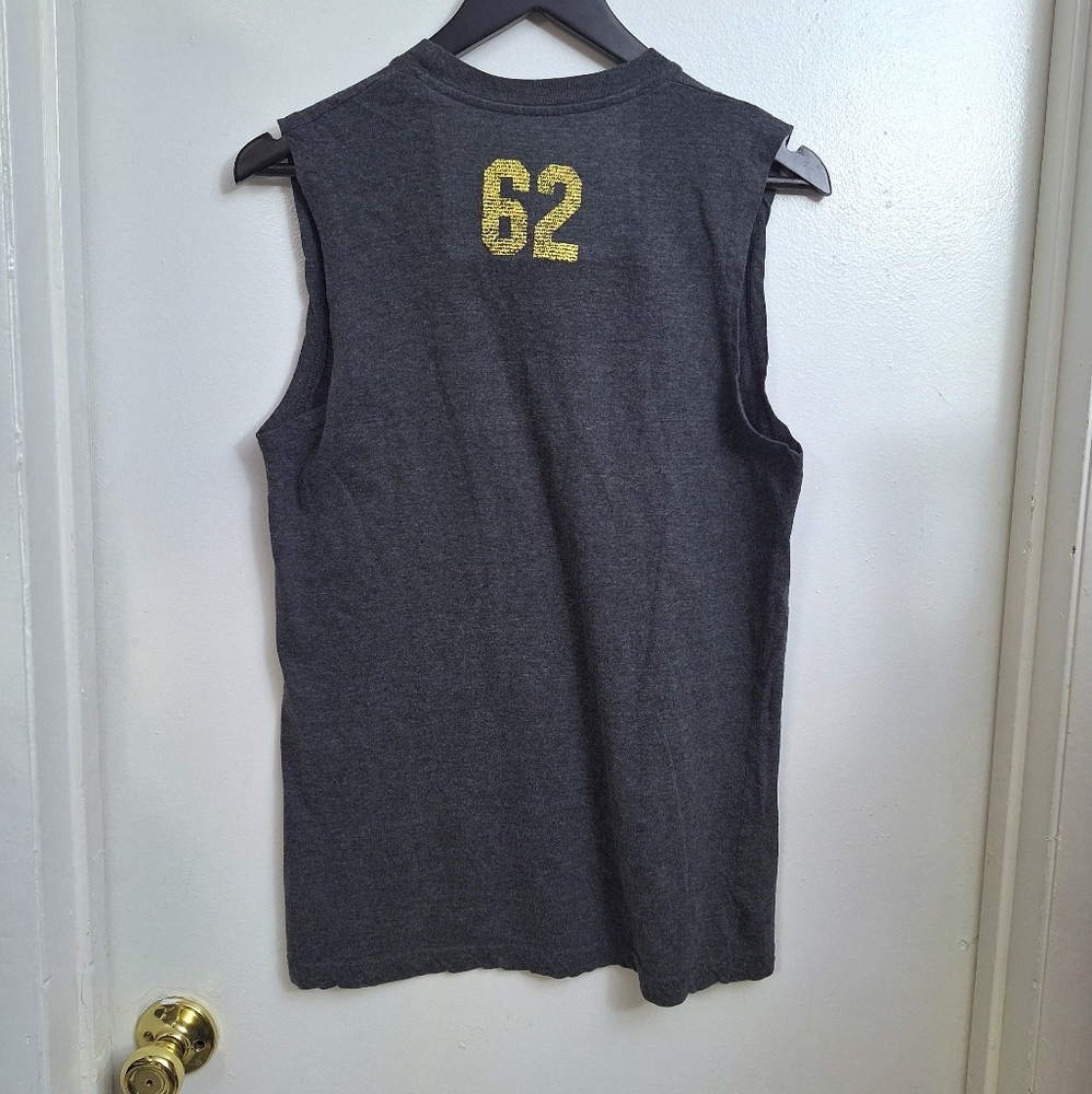 GROOVY BAY Mens Sporty Gym Tank Top Soft Comfy Gray Yellow Jamaica No Problem 62 - Picture 5 of 10